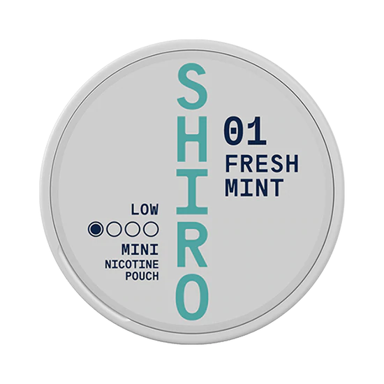 Shiro - 01 Fresh Mint Mini Light 2mg - Tobacco-free snus, extra strong nicotine pouches (16mg). Best price in UK, UAE, EU