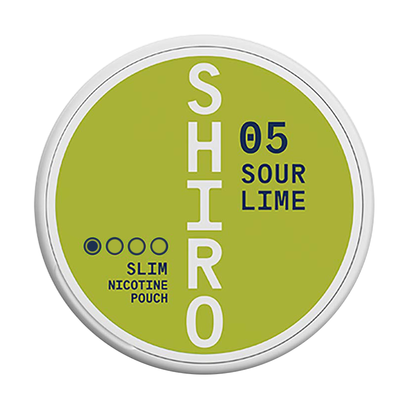 Shiro - 05 Sour Lime 4mg - Tobacco-free snus, extra strong nicotine pouches (16mg). Best price in UK, UAE, EU