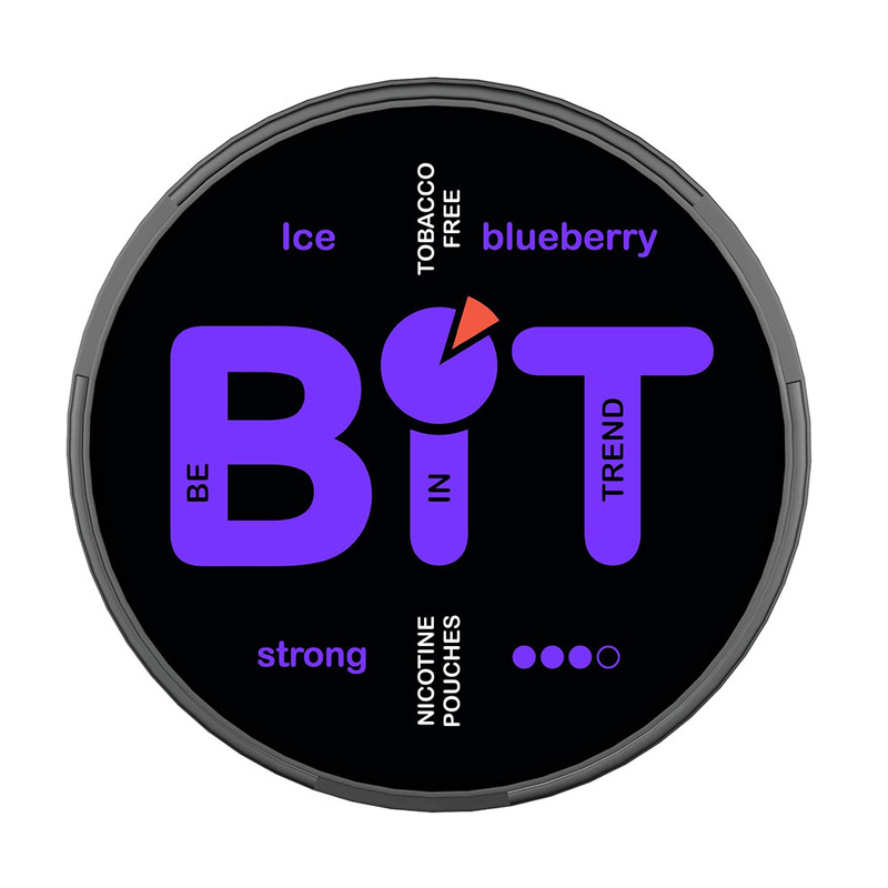 BiT - Ice Blueberry Strong 13mg - Tobacco-free snus, extra strong nicotine pouches (16mg). Best price in UK, UAE, EU