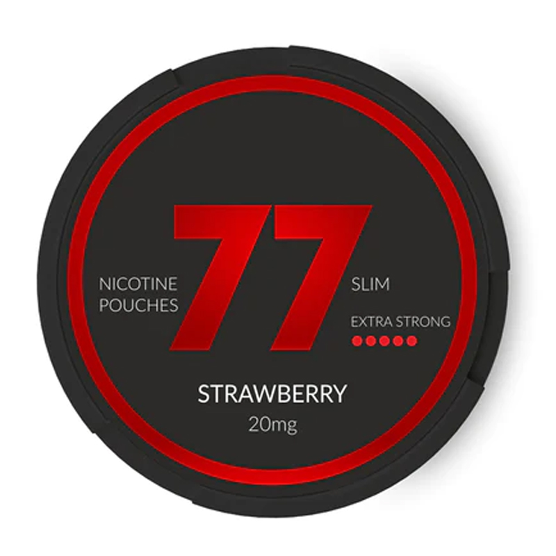 77 - Φράουλα 10.4mg - Tobacco-free snus, extra strong nicotine pouches (16mg). Best price in UK, UAE, EU