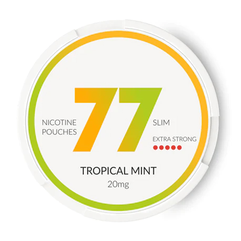 77 - Τροπική μέντα 10mg - Tobacco-free snus, extra strong nicotine pouches (16mg). Best price in UK, UAE, EU