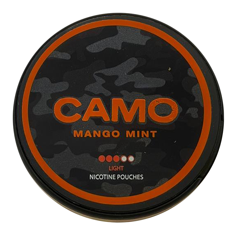 Camo - Mango Mint 8mg - Tobacco-free snus, extra strong nicotine pouches (16mg). Best price in UK, UAE, EU