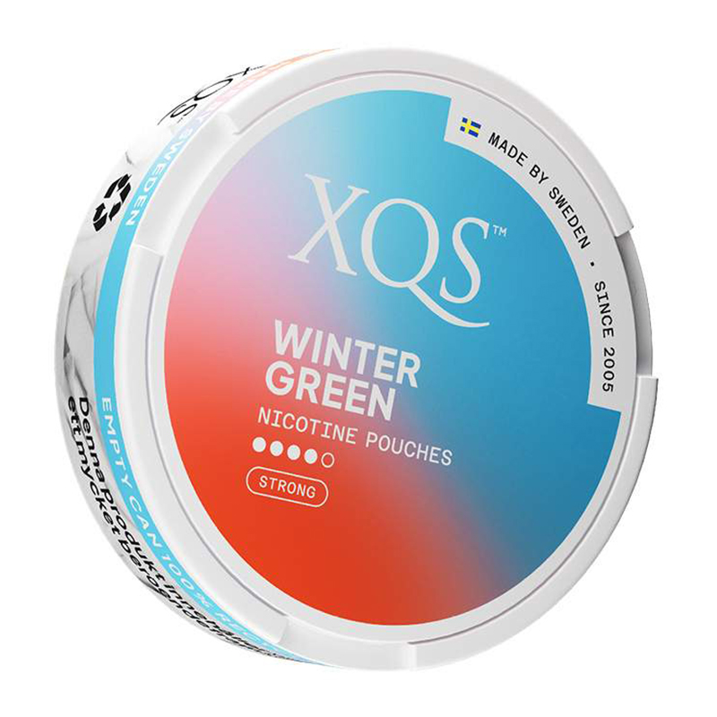 XQS - Wintergreen Strong 8mg - Tobacco-free snus, extra strong nicotine pouches (16mg). Best price in UK, UAE, EU