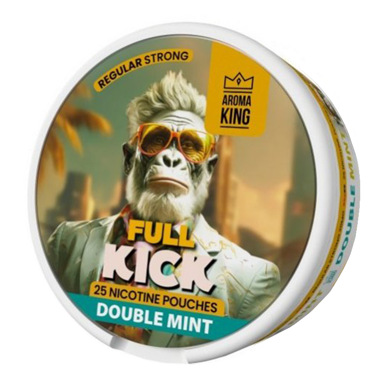 Aroma King - Full Kick Double Mint 10 mg - Tobacco-free snus, extra strong nicotine pouches (16mg). Best price in UK, UAE, EU