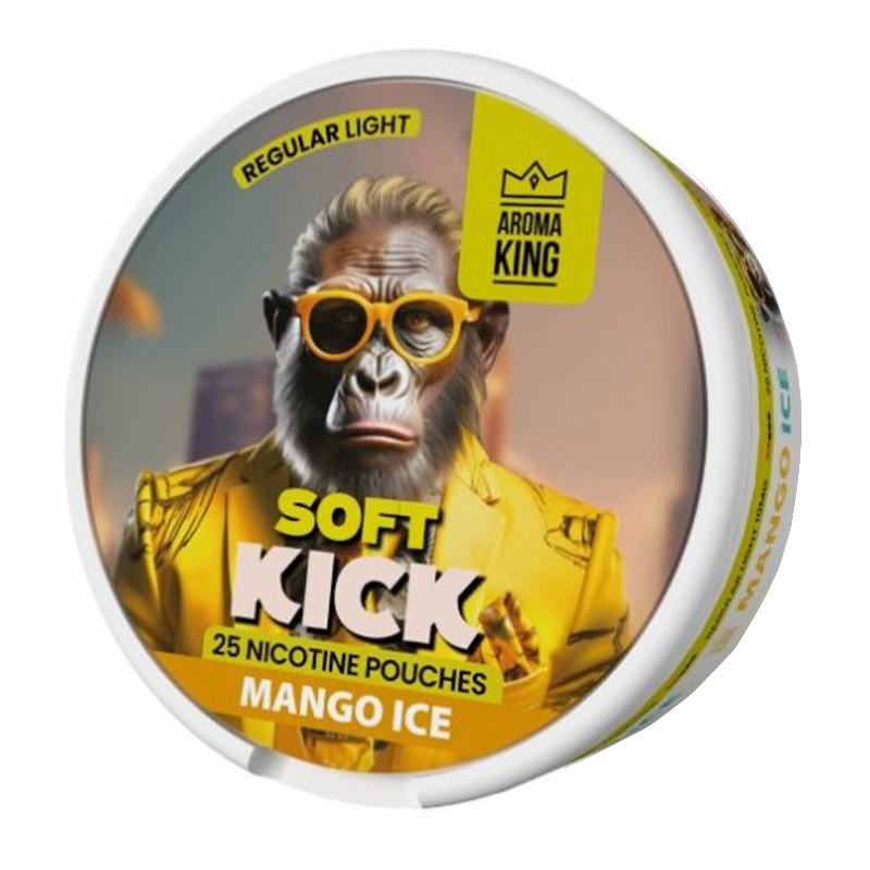 Aroma King - Soft Kick Mango Ice 5mg - Tobacco-free snus, extra strong nicotine pouches (16mg). Best price in UK, UAE, EU