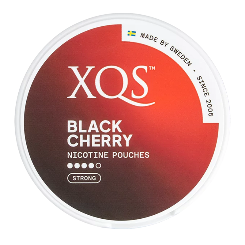 XQS - Svart körsbär 8 mg - Tobacco-free snus, extra strong nicotine pouches (16mg). Best price in UK, UAE, EU