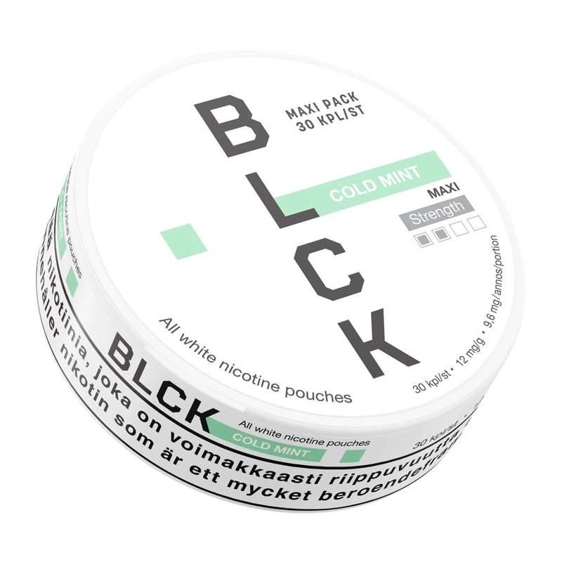 BLCK - Κρύα μέντα Maxi 10mg - Tobacco-free snus, extra strong nicotine pouches (16mg). Best price in UK, UAE, EU