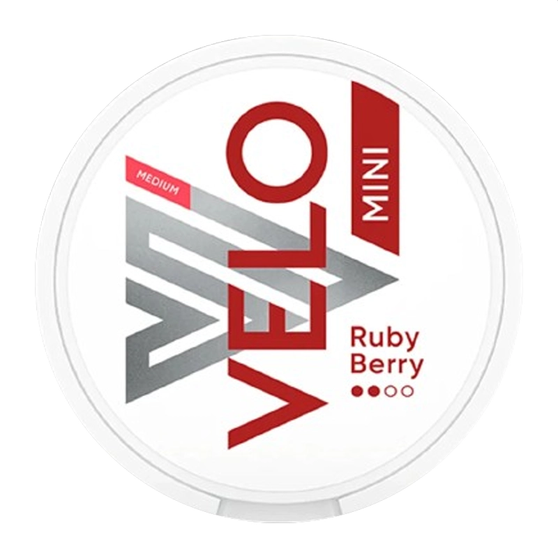 Velo - Ruby Berry Mini 6mg - Tobacco-free snus, extra strong nicotine pouches (16mg). Best price in UK, UAE, EU