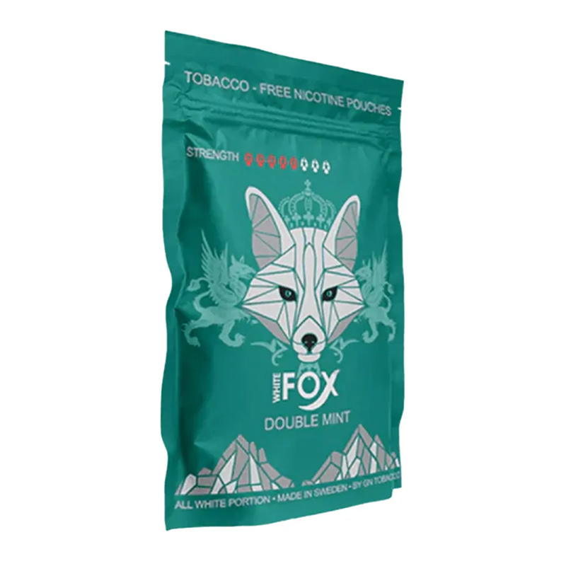 White Fox - Double Mint 12 mg - Tobacco-free snus, extra strong nicotine pouches (16mg). Best price in UK, UAE, EU